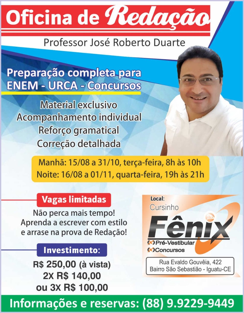 Oficina de Redação para ENEM, vestibulares e concursos