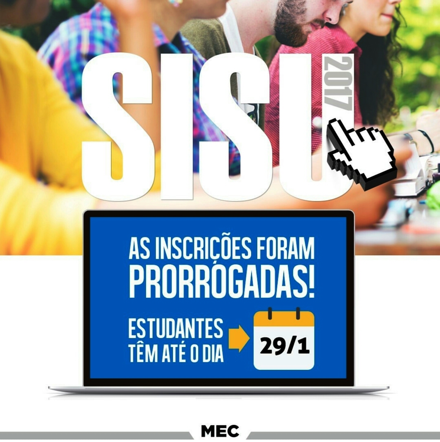 MEC anuncia prorrogação da inscrição no Sisu