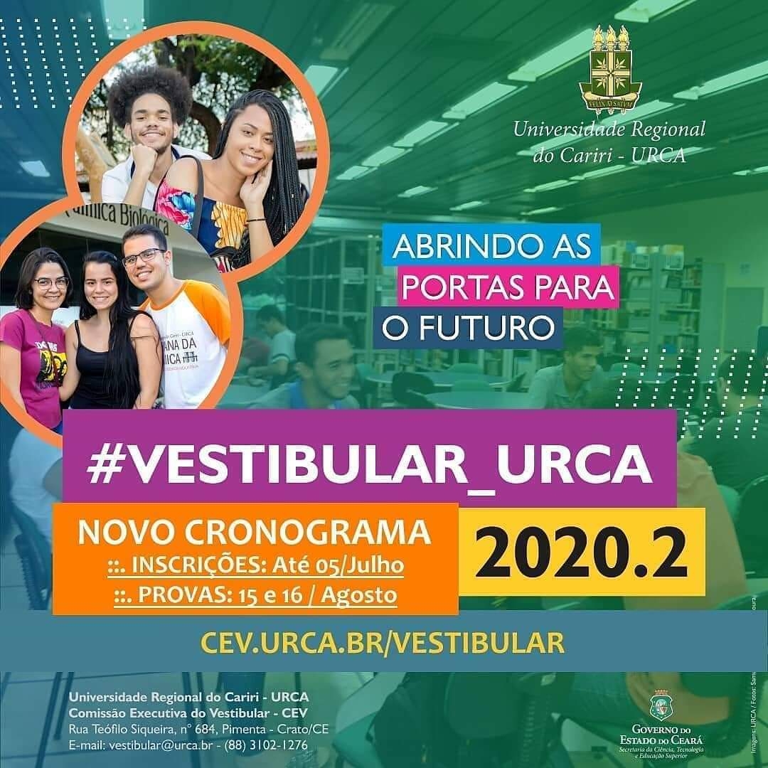 URCA altera cronograma do vestibular 2020.2